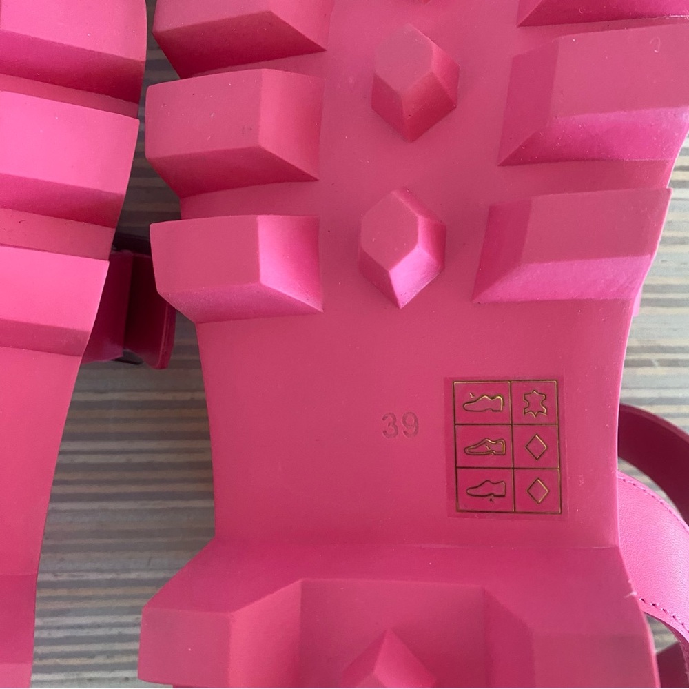 Like New Anthropologie Silent D Friand Gladiator Platform Sandals Shoes Pink 8.5 - Picture 8 of 9